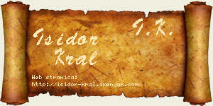 Isidor Kral vizit kartica